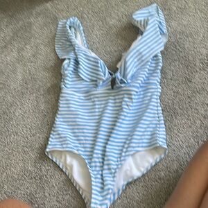 Adorable light blue and white striped one piece kana sol medium